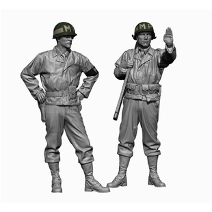 1/35二战模型美军宪兵陆军二人MP士兵步枪兵人gk白模手办摆件154