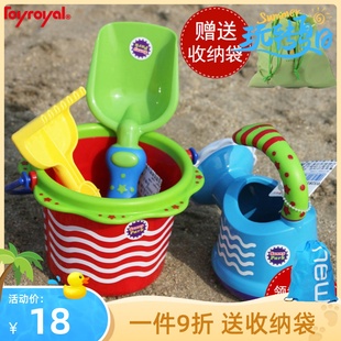 日本Toyroyal皇室儿童沙滩玩具 玩沙戏水套装 挖沙工具铲子桶水枪