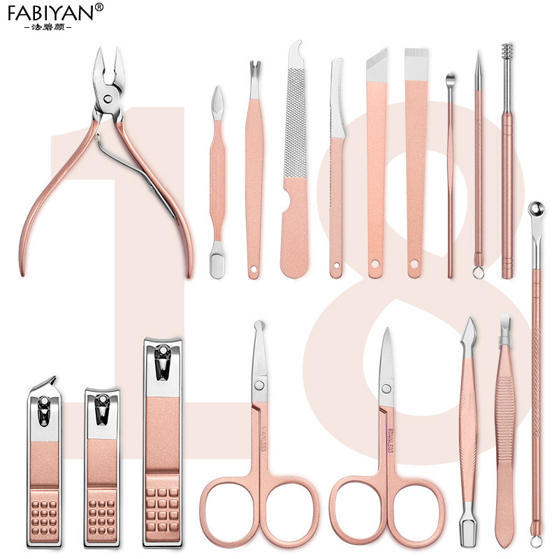 손톱깎이 세트 귀여운 여성용 스테인레스 각질가위 손톱가위 이어스푼 네일파일 눈썹클립 미용손질도구