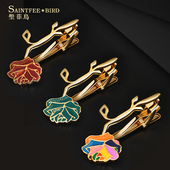 个性 简约玫瑰领带夹男士 商务高档别针扣针领带夹子领带扣呔夹定制