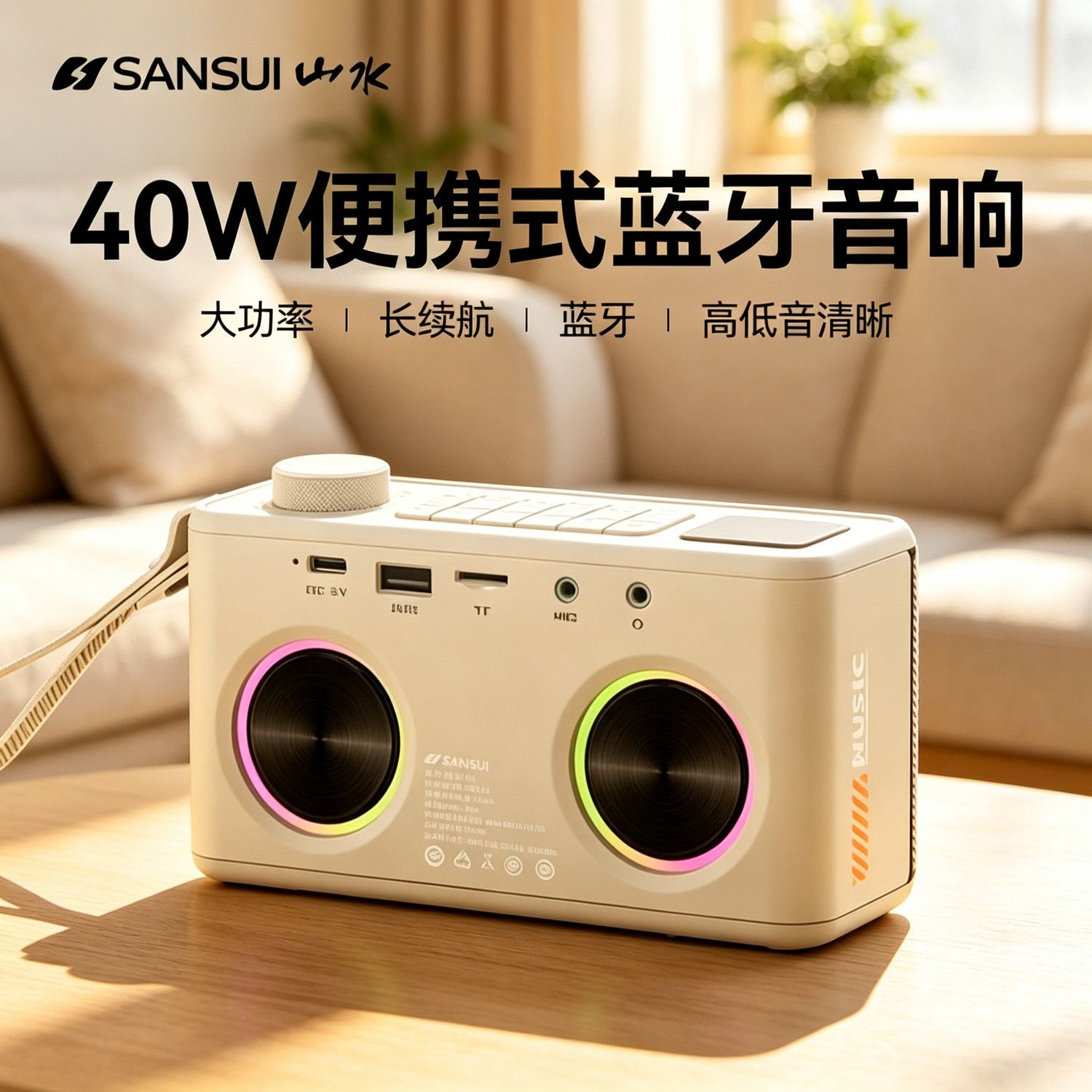 2026新款山水U6便携蓝牙音箱调频收音机插卡播放器听戏机超长待机