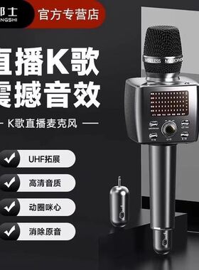 麦郎士T11蓝牙一体音箱话筒唱K歌麦克风便携直播车载插卡播放器