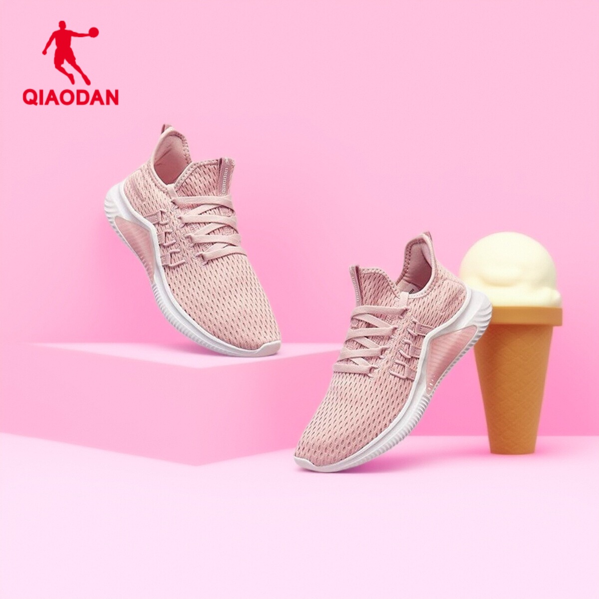 网面透气女鞋软底舒适女休闲乔丹