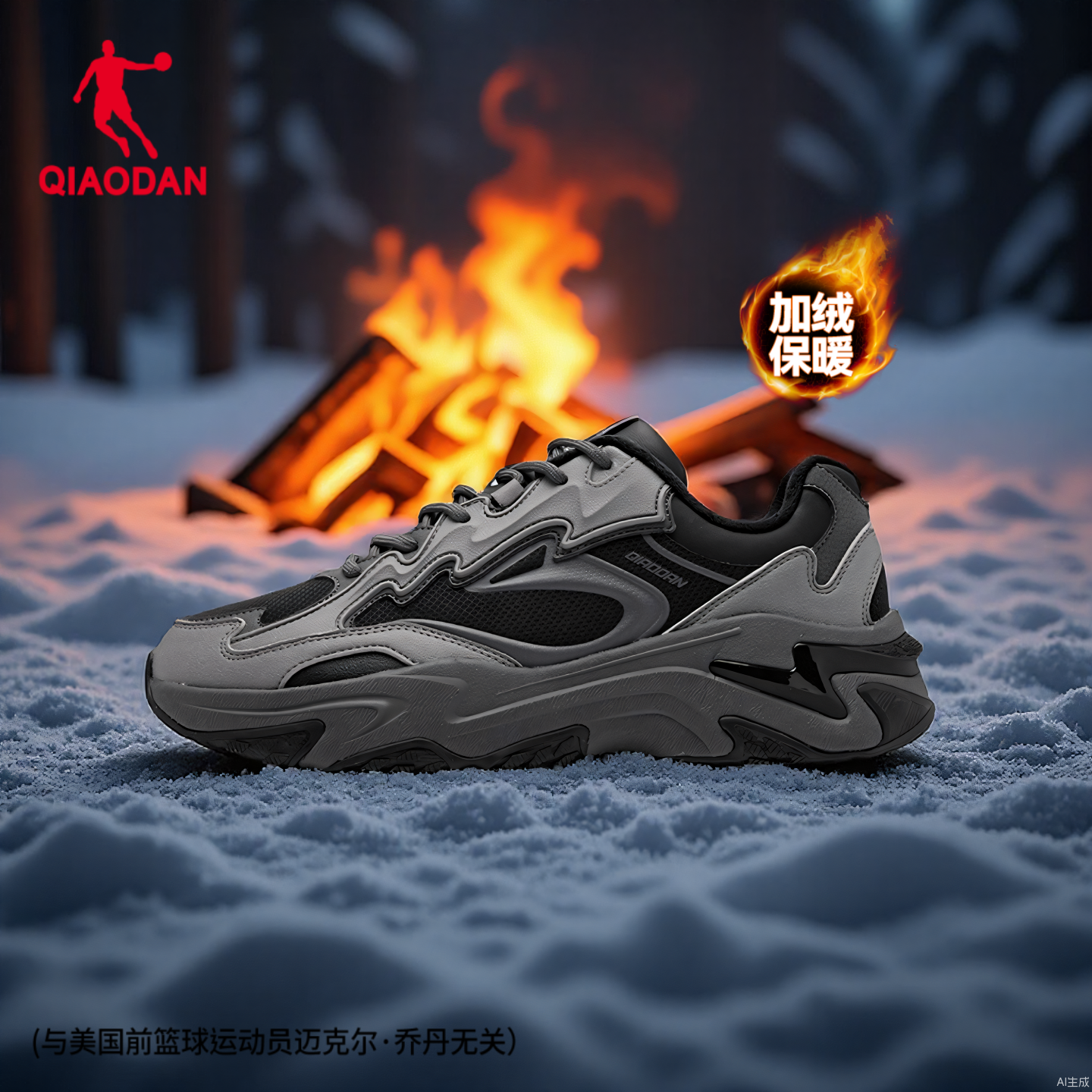 乔丹休闲鞋男2025冬新款棉鞋保暖