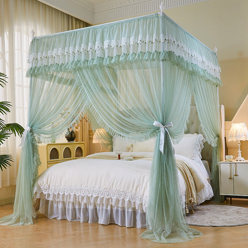 尚尚芊2026宫廷蚊帐落地家用卧室公主风防蚊铁支架蕾丝花边双人床