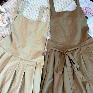 长款防泼水百褶围裙韩版厨房家用做饭加长餐饮烘焙咖啡店工作服