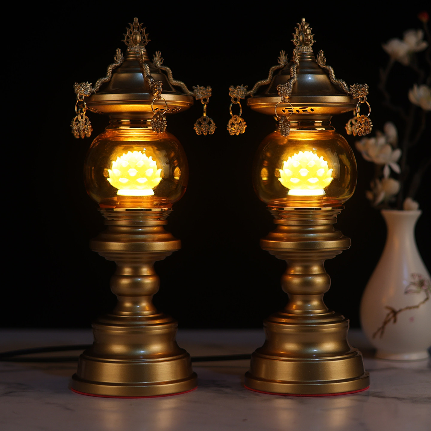 LED插电款水晶供佛灯七彩佛前长明灯装饰摆件佛前供灯佛堂装饰灯