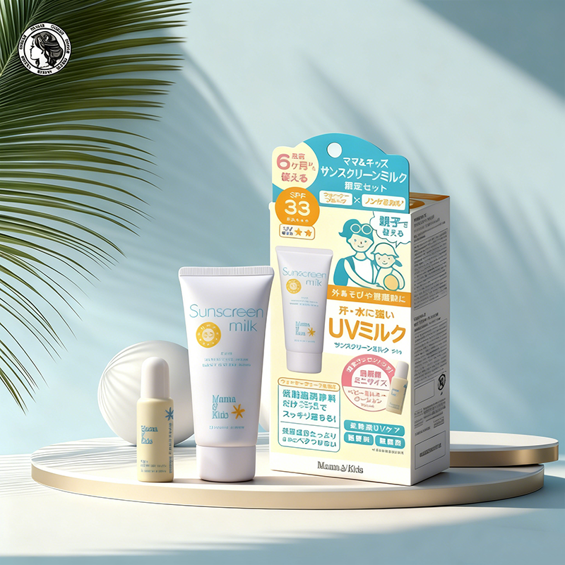 甄选 mamakids儿童防晒霜保湿乳套装SPF33