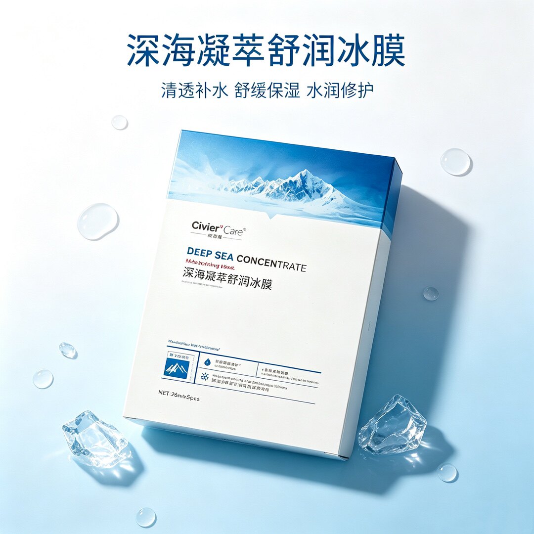 正品姿维雅深海凝萃舒润冰膜补水保湿滋润收缩毛孔修护干敏面膜贴