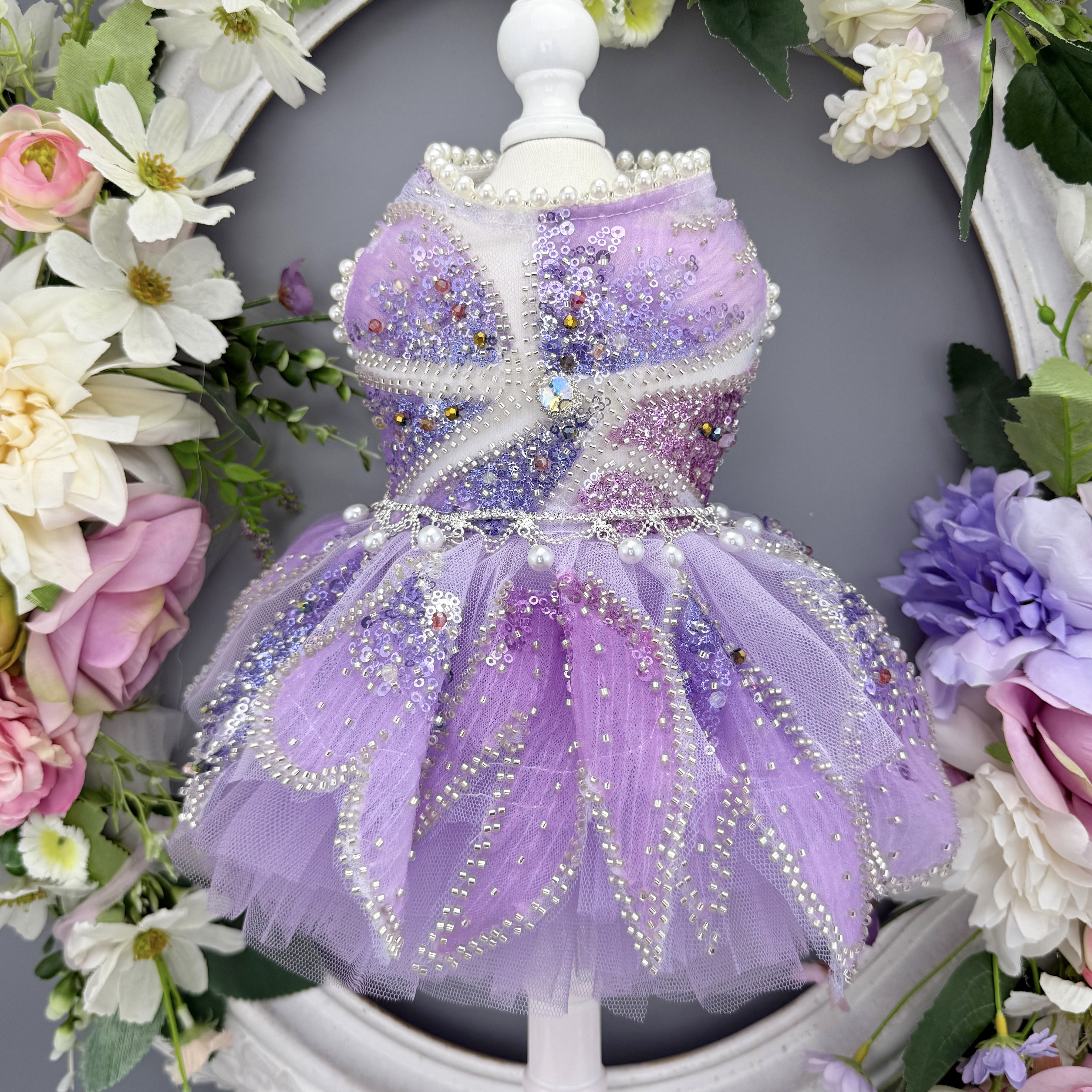 私宠手作重工狗狗公主婚纱礼服