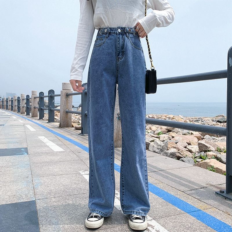 牛仔裤女复古百搭外穿高