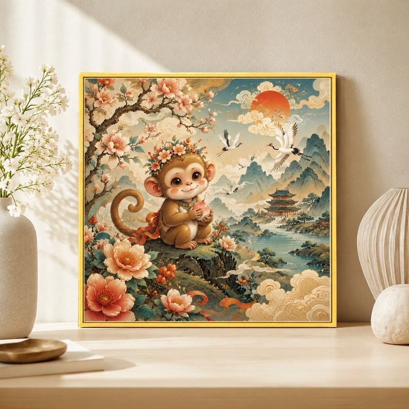 十字绣新中式套件方形挂画客厅挂画手工DIY中国风国潮画心玄关