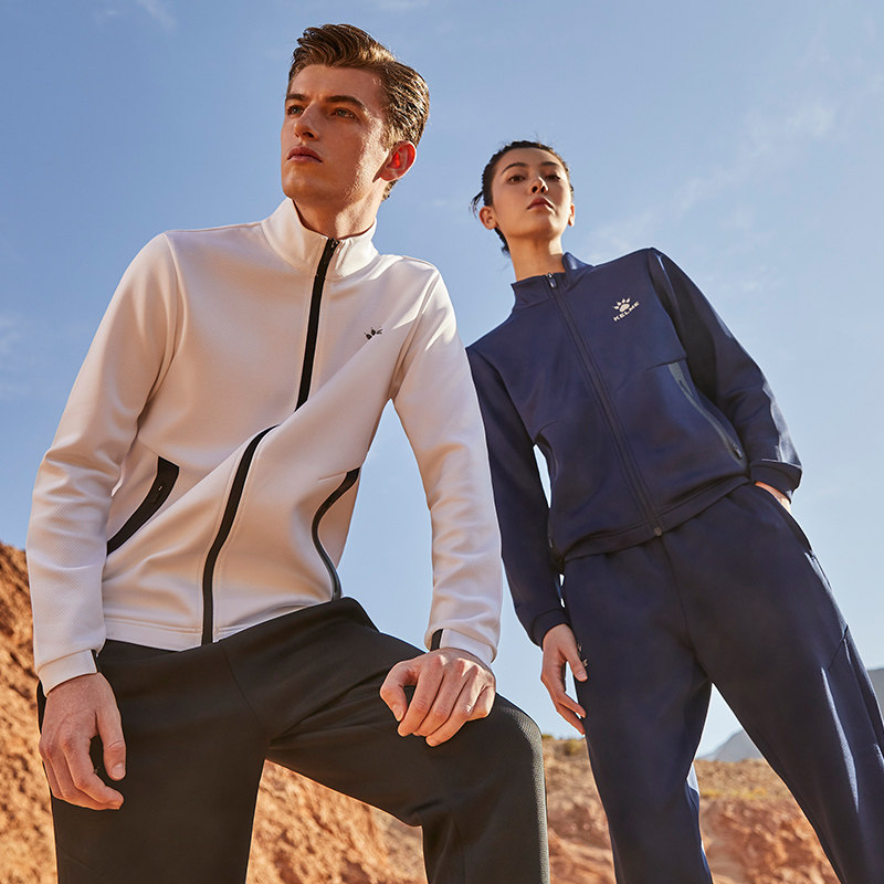 KELME卡尔美运动套装男春秋款舒适休闲运动服足球针织跑步套服女