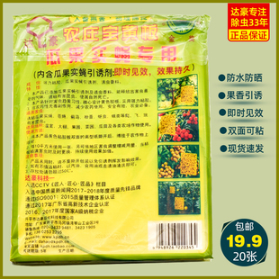 正品包邮达豪果蝇粘板双面宝黄板农庄花园瓜果实蝇驱虫带香引诱贴
