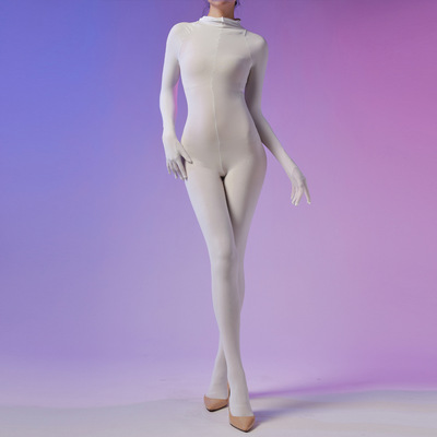 120D大码春秋款连身袜带五指手套