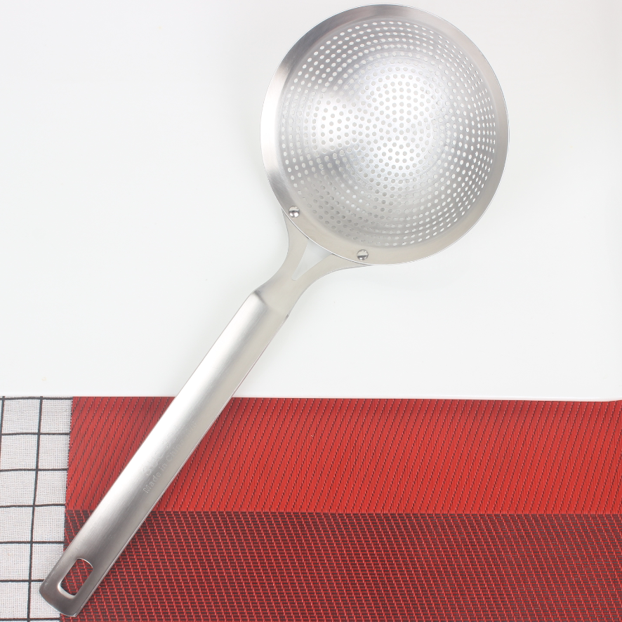 304不锈钢油炸勺沥油勺粗孔捞饺子笊篱家用自制猪油渣过滤网疏眼