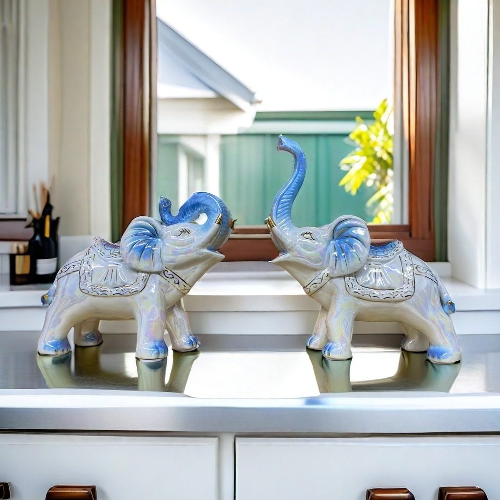 轻奢陶瓷大象摆件创意客厅电视酒柜家居装饰品招财乔迁新居工艺品,饰品/流行首饰/时尚饰品新,摆件,淘宝优惠券,粉丝福利购,淘宝优惠卷