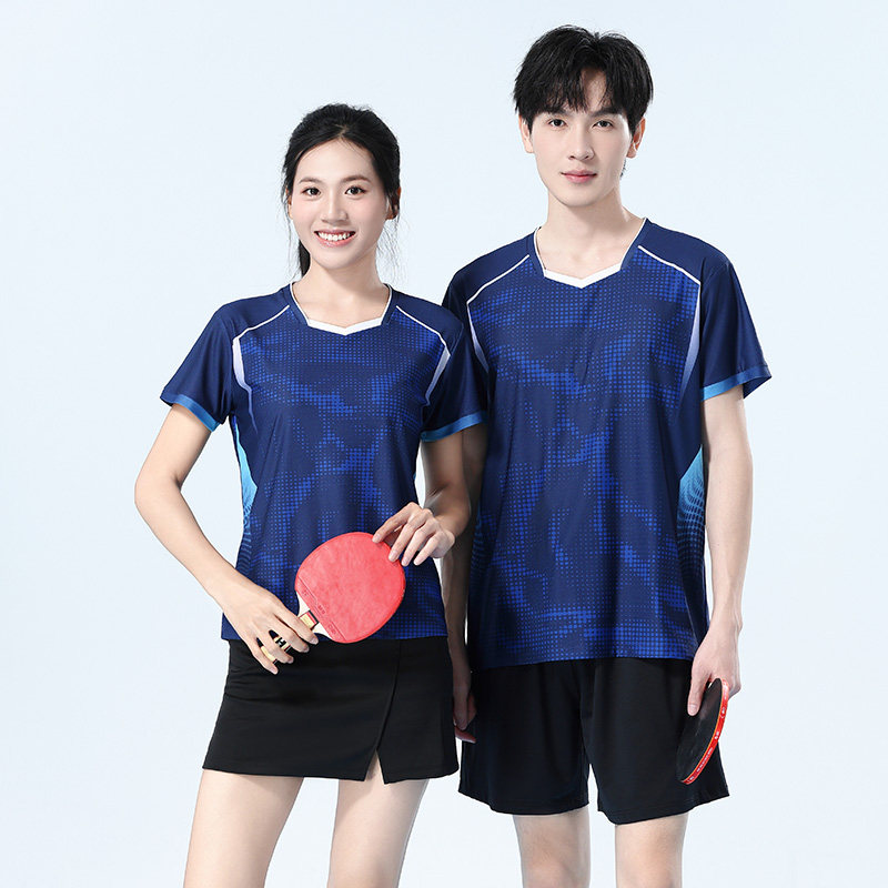 2026新款正品乒乓球服套装男女速干短袖训练比赛服宝蓝色运动服