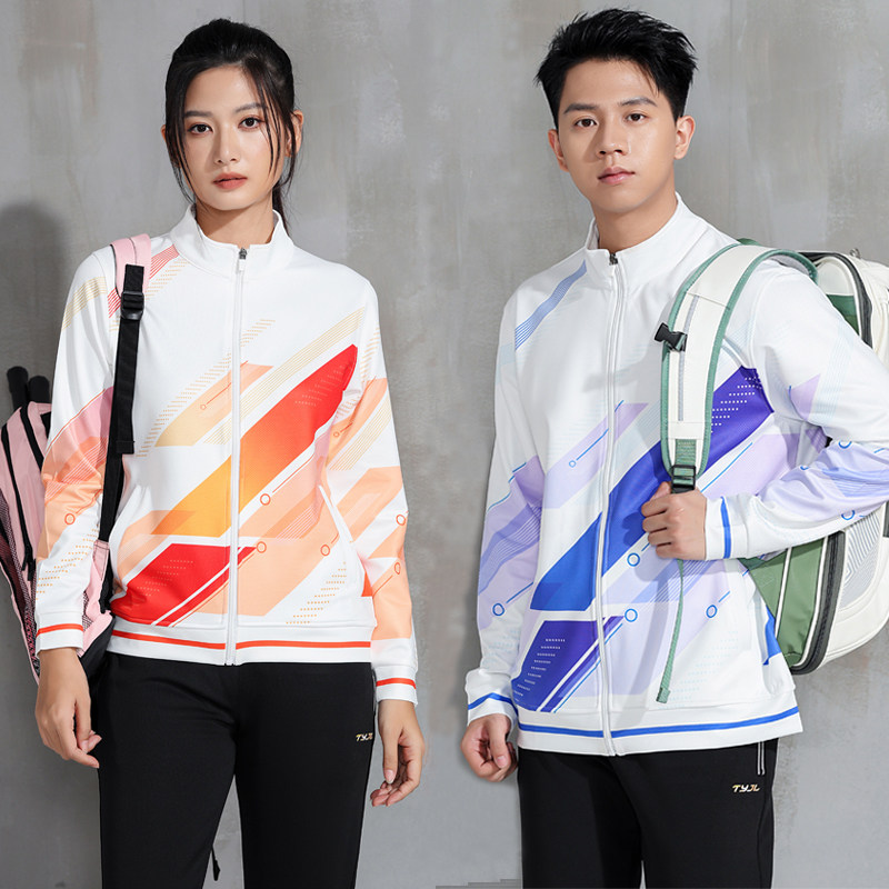 羽毛球服外套男女长袖运动套装情侣款秋冬季跑步训练运动颁奖出场