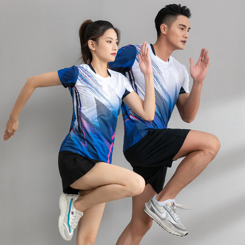 羽毛球服套装速干透气排汗竞悦图片