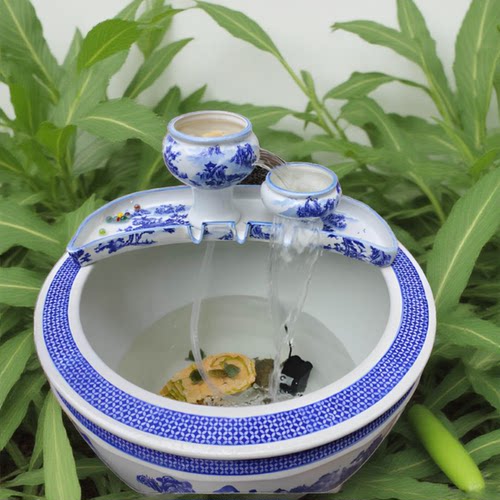 景德镇陶瓷流水过滤增氧陶罐
