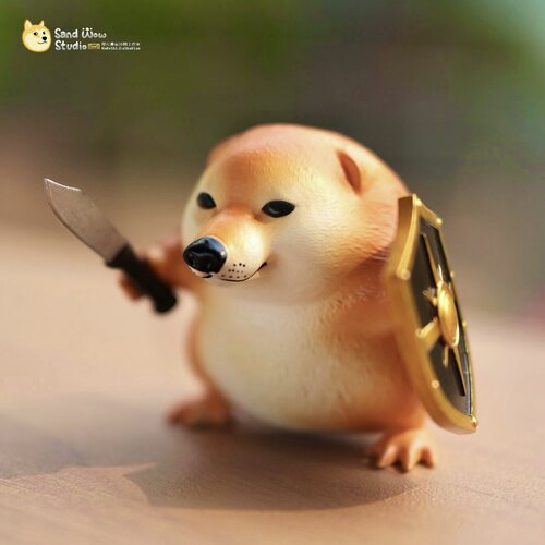 我的刀盾原创正版狗蛙生日礼物沙雕柴犬模玩潮玩gk手办公仔cheems