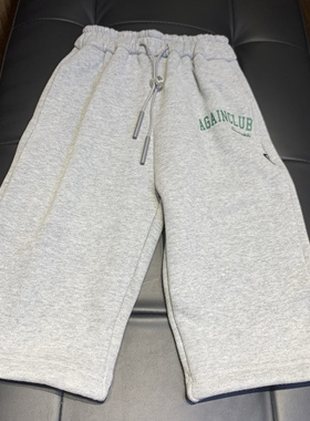 实体精品童装店 小童灰色阔腿加绒运动裤 脚踝可收口
