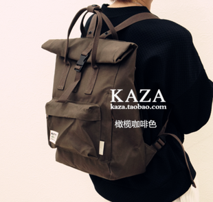 正品现货 日本Rootote潮牌咖啡色 大气双肩背包电脑包 限量版