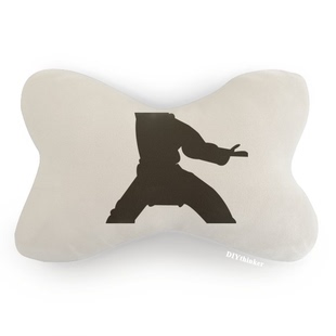 中国武术少林功夫图案汽车头枕颈枕座椅枕头