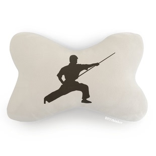 中国少林棍功夫武术汽车头枕颈枕座椅枕头