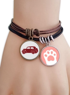 几何红色猫咪礼品手链