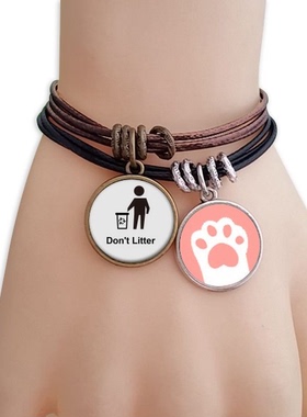 黑色标志猫咪礼品手链