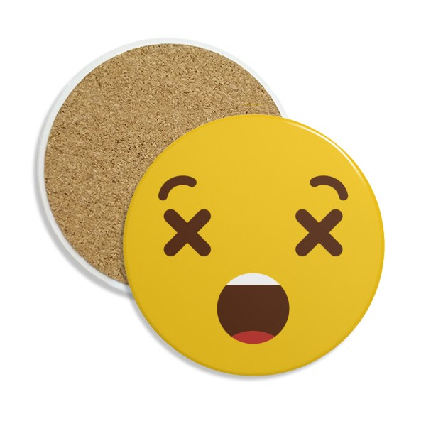 困惑懵逼黄色网聊表情包插画圆形杯垫水杯隔热垫2片装礼品礼物