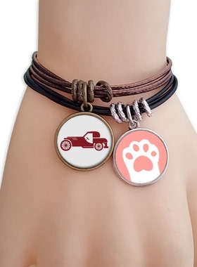 几何红色猫咪礼品手链