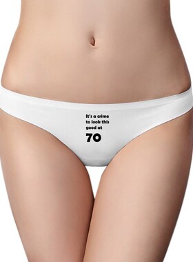 英文字母70岁礼物图案女士美丽白色无痕内裤丁字裤1片装礼物