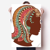 处女座星座标志插画图案海报贴纸80x55cm墙贴纸卧室家居装 饰