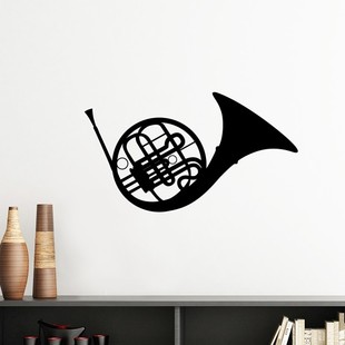 圆号古典音乐优美疯狂墙贴纸剪影背景墙装饰画可移除贴画