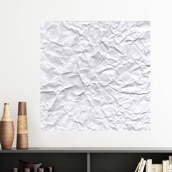 白色不规则起皱纸状纹理墙贴壁纸房间贴花