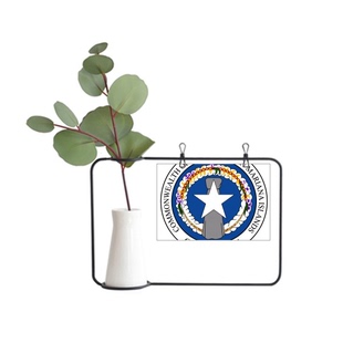 马里亚那群岛国徽金属相框陶瓷花瓶装饰