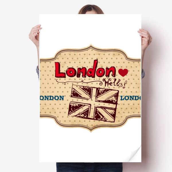 英国伦敦邮票复古米字旗海报贴纸80x55cm墙贴纸卧室家居装饰