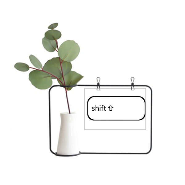 键盘符号shift金属相框陶瓷花瓶装饰