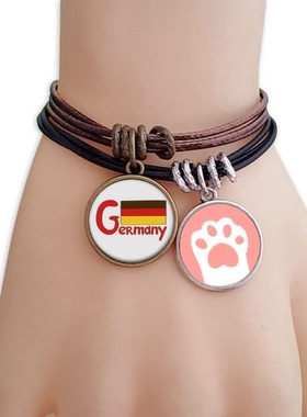 国旗红色猫咪礼品手链