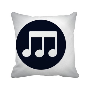 黑白音乐三连八分音符方形抱枕靠枕沙发靠垫双面含芯礼物
