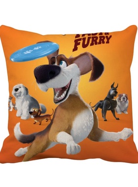 Ozzy-奥兹与小伙伴橙色海报系列方形抱枕靠枕沙发靠垫双面含芯