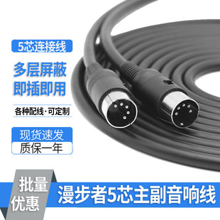 适用于漫步者S1000/S2000/201/880主副音响音箱5针音频连接延长线