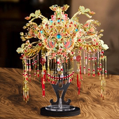 钢达十里红妆凤冠3D立体拼图手工diy花轿金属拼装 模型情人节礼物