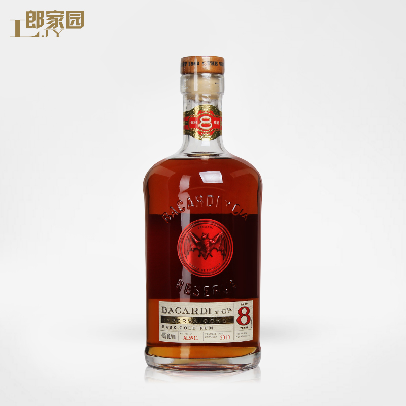 包邮郎家园洋酒 Bacardi 8YO 百加得8年陈酿朗姆酒750ml