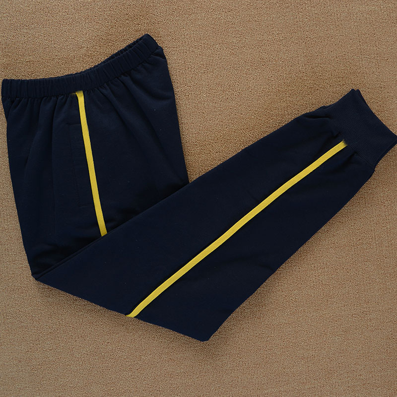 初高中小学生纯棉藏蓝校服裤子