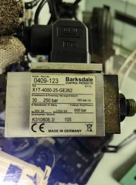 Barksdale压力控制器0409-123 X1T-4000-25-GE262全新原装现货