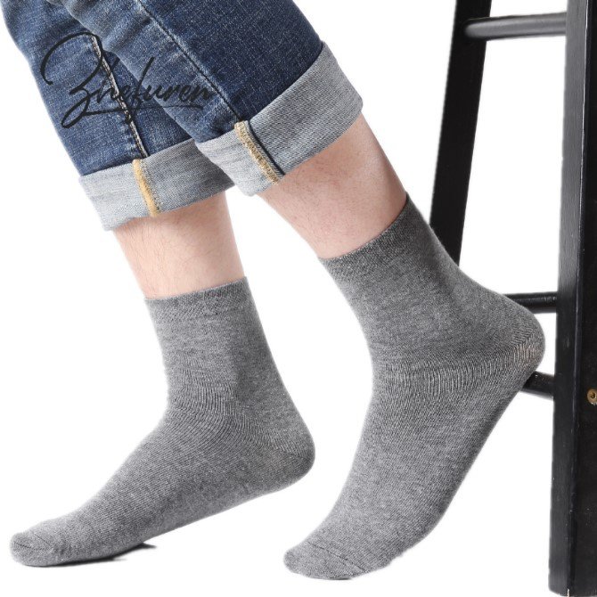 【纯棉袜子】男士长袜防臭商务纯色袜薄款春秋夏四季休闲中筒袜子
